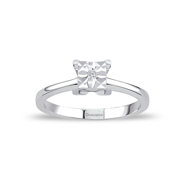 0,02 Karat Pırlanta Tektaş Yüzük Ddiamond