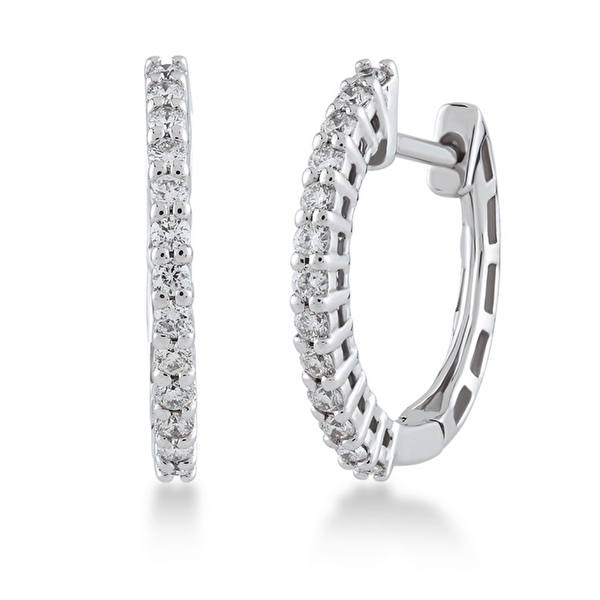 0,30 Karat Halka Pırlanta Küpe  Ddiamond