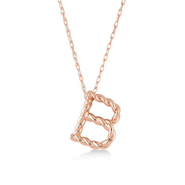 0,01 Karat B Harfi Pırlanta Kolye Ddiamond