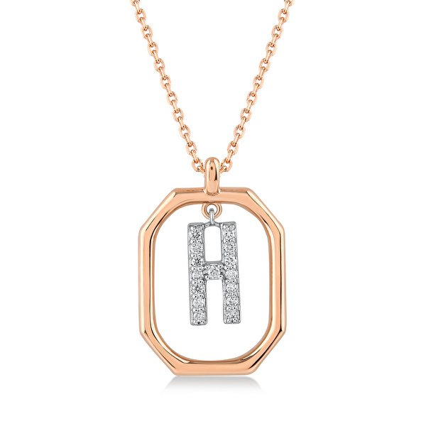 0,09 Karat H Harfi Pırlanta Kolye Ddiamond