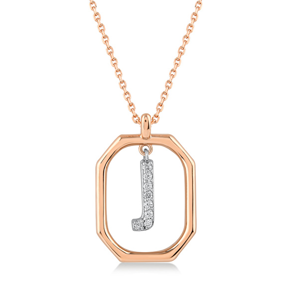 0,06 Karat J Harfi Pırlanta Kolye Ddiamond