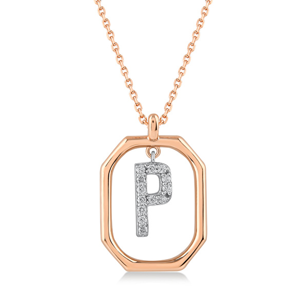 0,13 Karat P Harfi Pırlanta Kolye Ddiamond