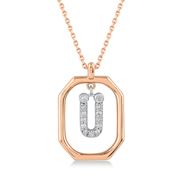 0,10 Karat Ü Harfi Pırlanta Kolye Ddiamond