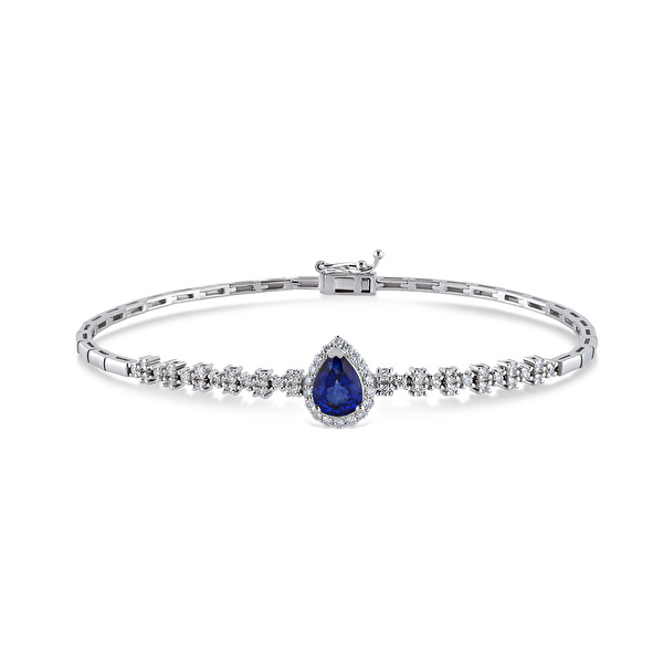 1,30 Karat Pırlanta Safir Bileklik Ddiamond