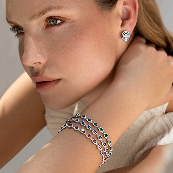 5,17 Karat Pırlanta Safir Bileklik Ddiamond