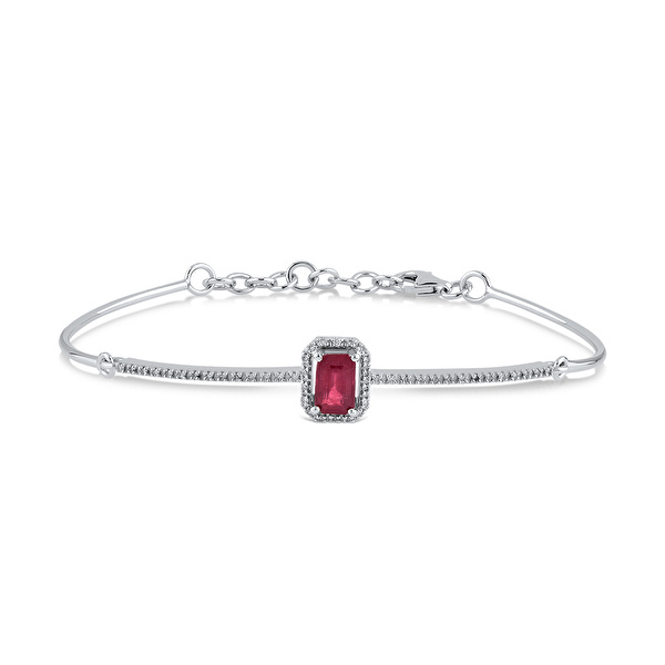 0,86 Karat Pırlanta Yakut Bileklik Ddiamond