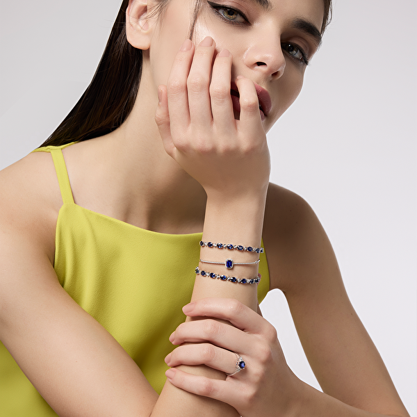 6.81 Karat Pırlanta Safir Bileklik