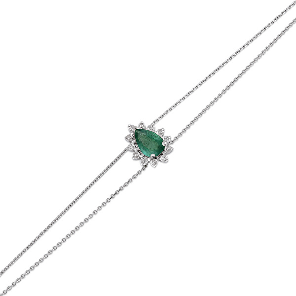 0,30 Karat Pırlanta Zümrüt Bileklik Ddiamond