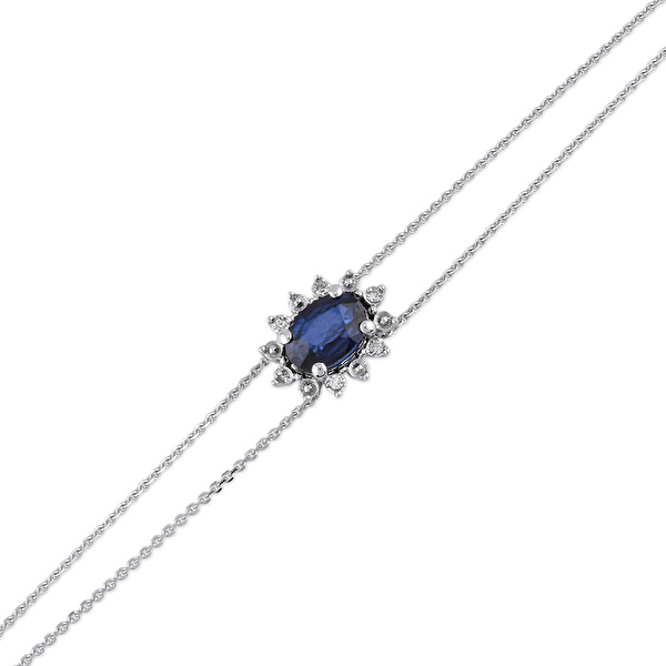 0,55 Karat Pırlanta Safir Bileklik Ddiamond