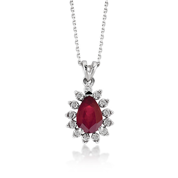 0,53 Karat Pırlanta Yakut Kolye Ddiamond