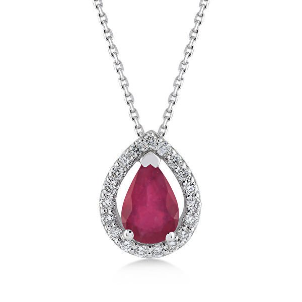 0,61 Karat Pırlanta Yakut Kolye Ddiamond