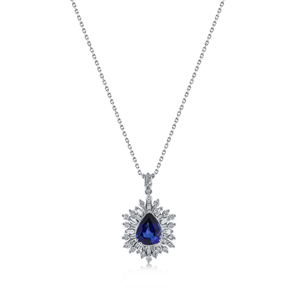1,97 Karat Pırlanta Safir Kolye