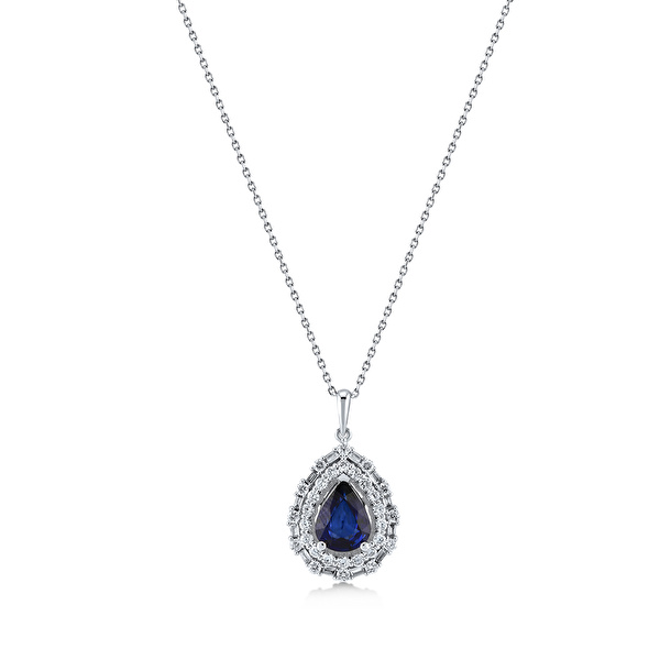 2,03 Karat Pırlanta Safir Kolye