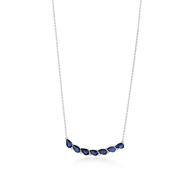 1,30 Karat Pırlanta Safir Kolye