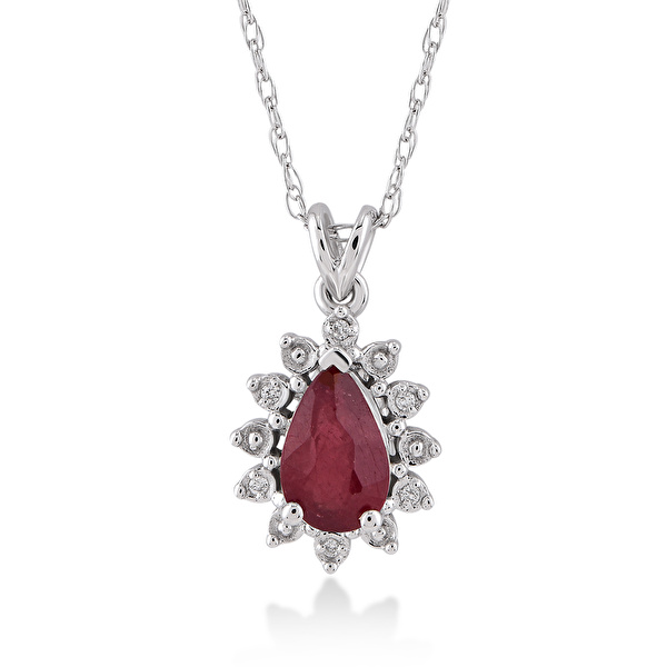 0,50 Karat Pırlanta Yakut Kolye Ddiamond