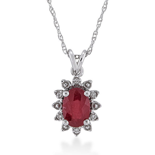 0,75 Karat Pırlanta Yakut Kolye Ddiamond