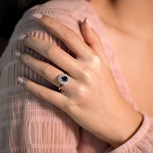 1,30 Karat Pırlanta Safir Yüzük