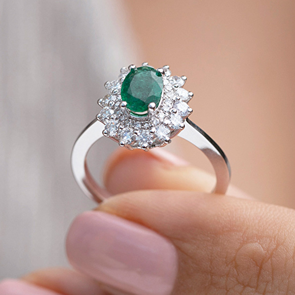 1,04 Karat Pırlanta Zümrüt Yüzük Ddiamond