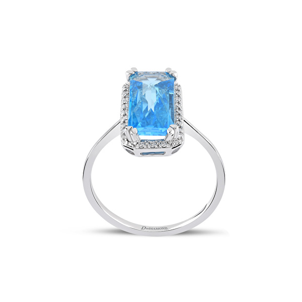 2,70 Karat Pırlanta Blue Topaz Yüzük