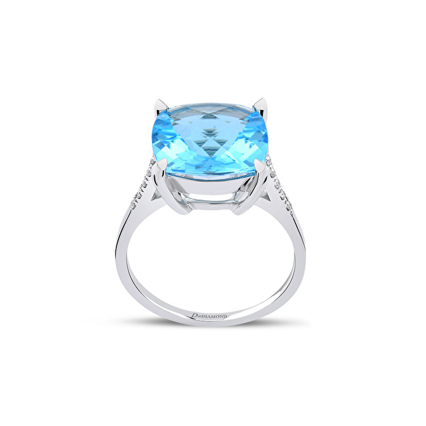 4,98 Karat Pırlanta Blue Topaz Yüzük