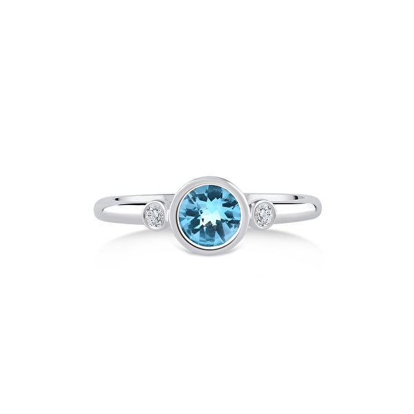 0,55 Karat Pırlanta Blue Topaz Yüzük
