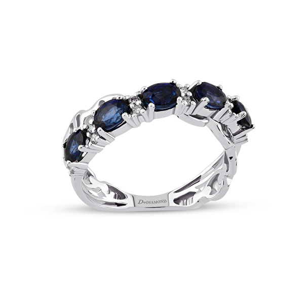 1.10 Karat Pırlanta Safir Yüzük