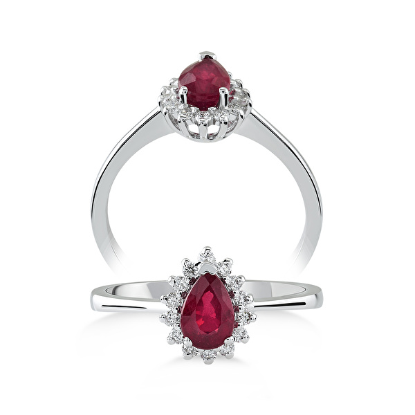 0,68 Karat Pırlanta Yakut Yüzük Ddiamond