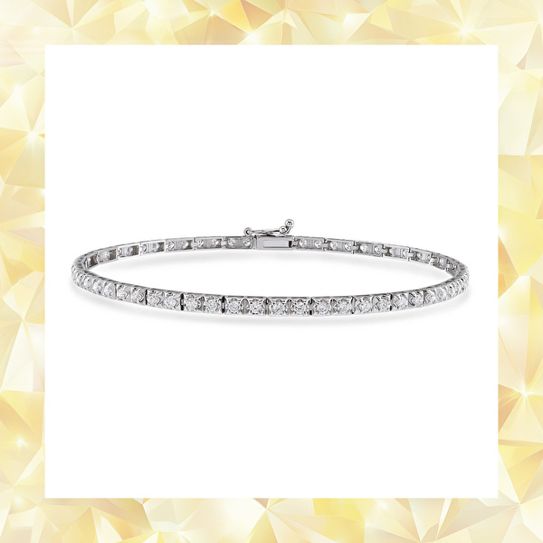 1,00 Karat Pırlanta Su Yolu Bileklik Ddiamond