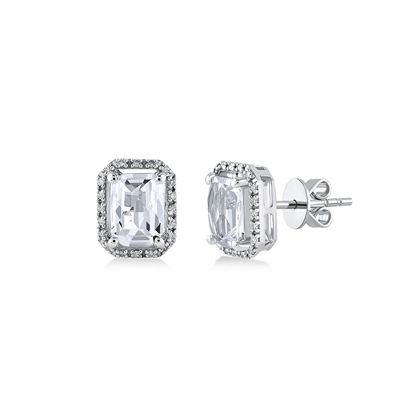 1,98 Karat Pırlanta Topaz Küpe Ddiamond