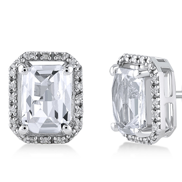 1,98 Karat Pırlanta Topaz Küpe