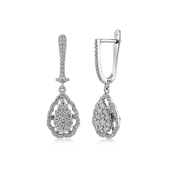 0,81 Karat Tasarım Pırlanta Küpe Ddiamond