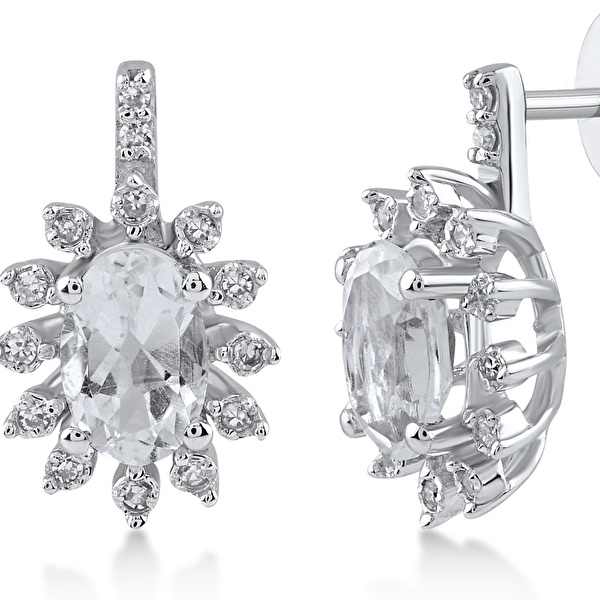 1,11 Karat Pırlanta Topaz Küpe Ddiamond