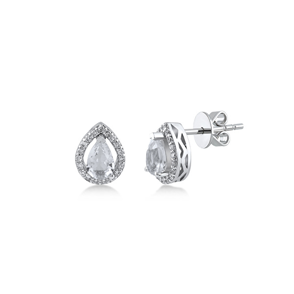1,08 Karat Pırlanta Topaz Küpe Ddiamond