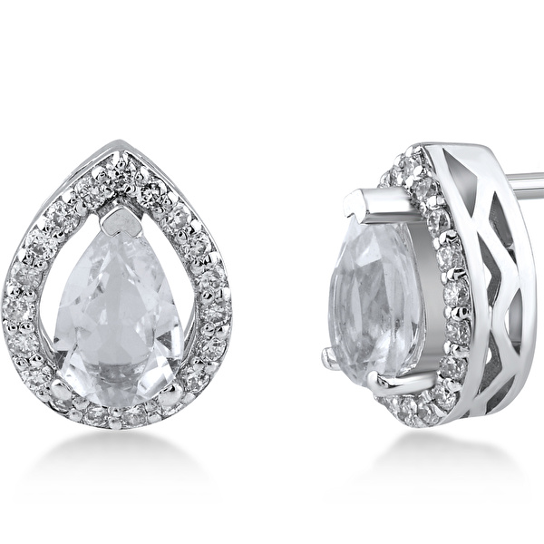 1,08 Karat Pırlanta Topaz Küpe