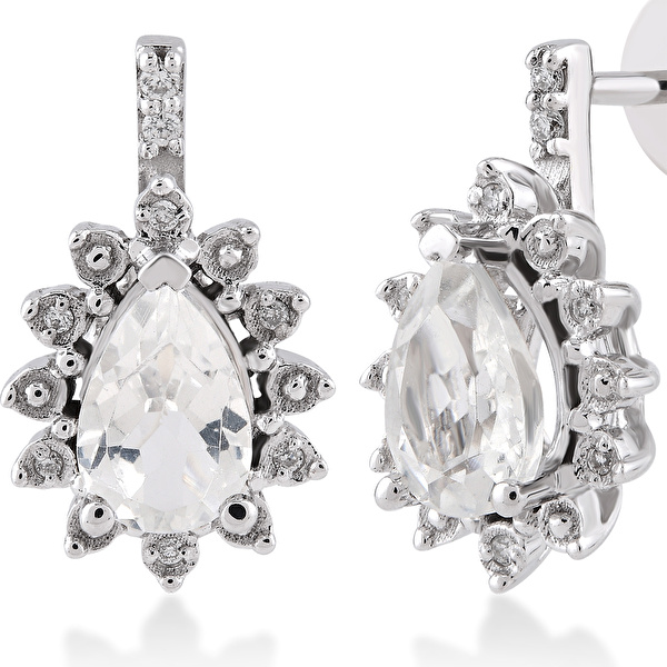 0,80 Karat Pırlanta Topaz Küpe Ddiamond
