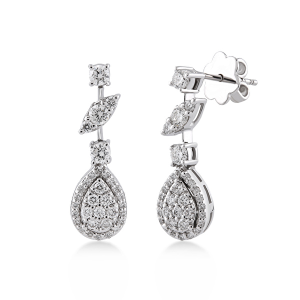 0,60 Karat Tasarım Pırlanta Küpe Ddiamond