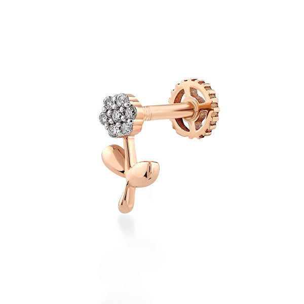 0,04 Karat Pırlanta Tragus Küpe Ddiamond