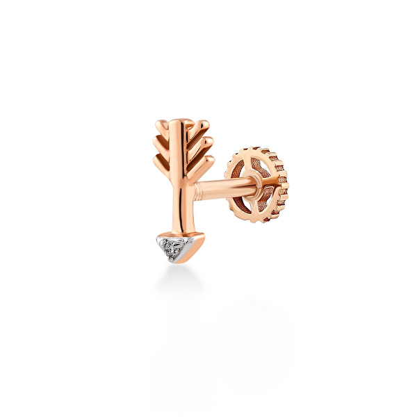 0,01 Karat Pırlanta Tragus Küpe Ddiamond