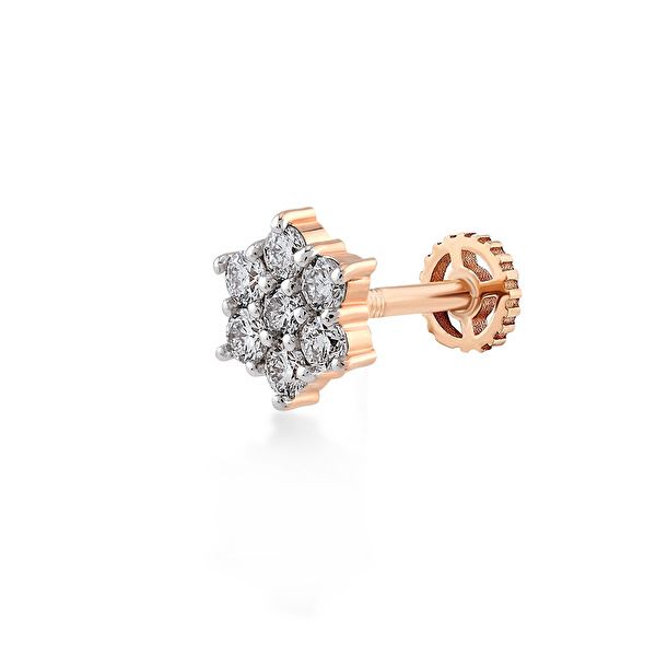 0,22 Karat Pırlanta Tragus Küpe Ddiamond