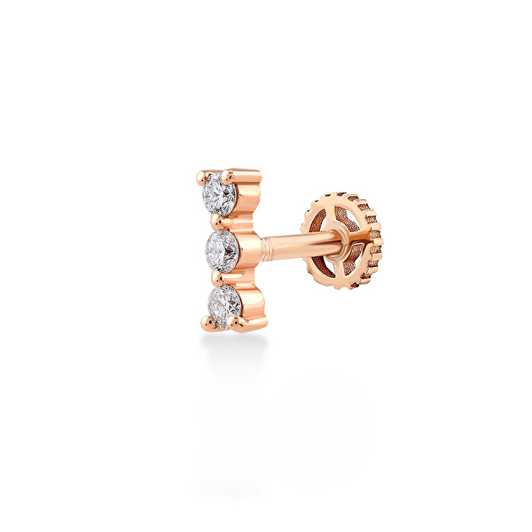 0,09 Karat Pırlanta Tragus Küpe Ddiamond