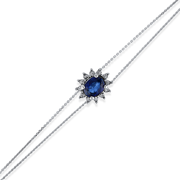0,43 Karat Pırlanta Safir Bileklik Ddiamond