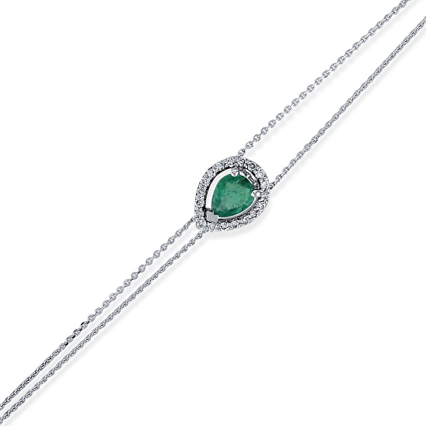 0,35 Karat Pırlanta Zümrüt Bileklik Ddiamond