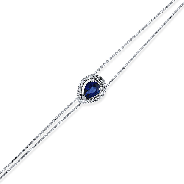 0,55 Karat Pırlanta Safir Bileklik Ddiamond