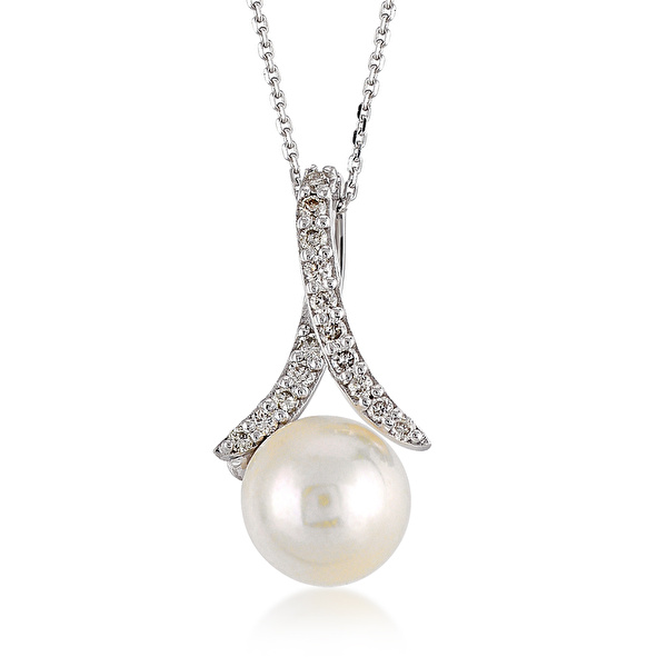 Pırlanta Tasarım İnci Kolye Ddiamond