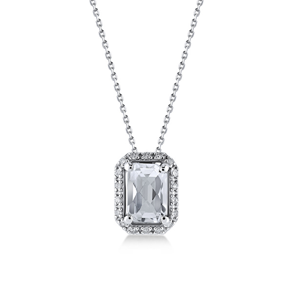 0,59 Karat Pırlanta Topaz Kolye