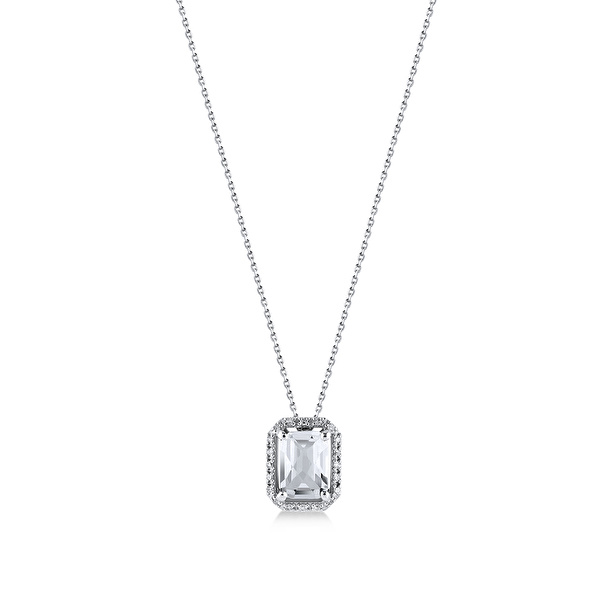 1,00 Karat Pırlanta Topaz Kolye
