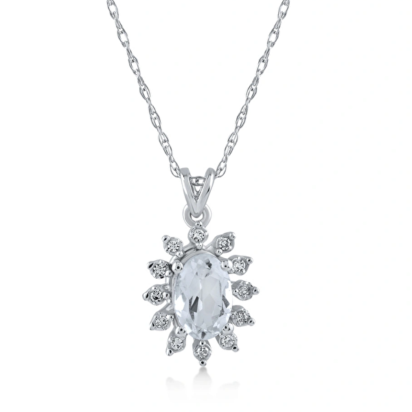 0,50 Karat Pırlanta Topaz Kolye Ddiamond