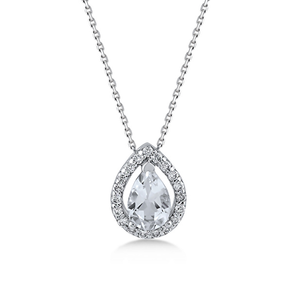 0,51 Karat Pırlanta Topaz Kolye Ddiamond