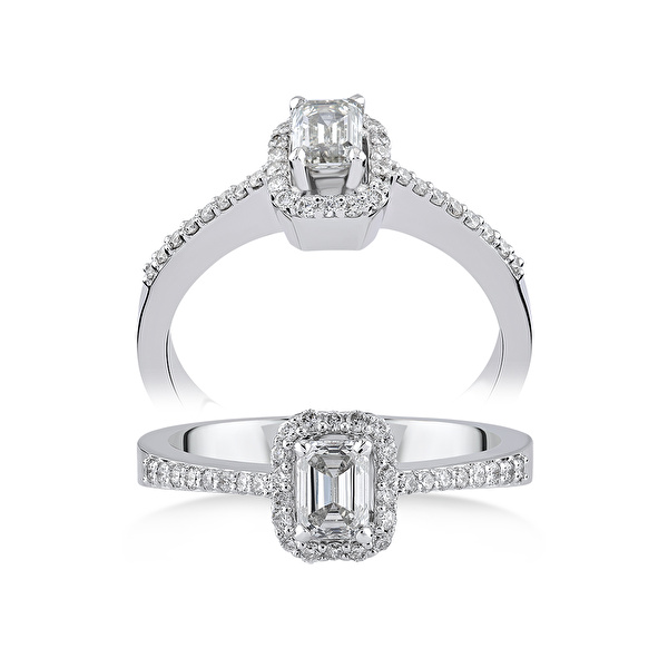 0,50 Karat Pırlanta Octagon Yüzük Ddiamond