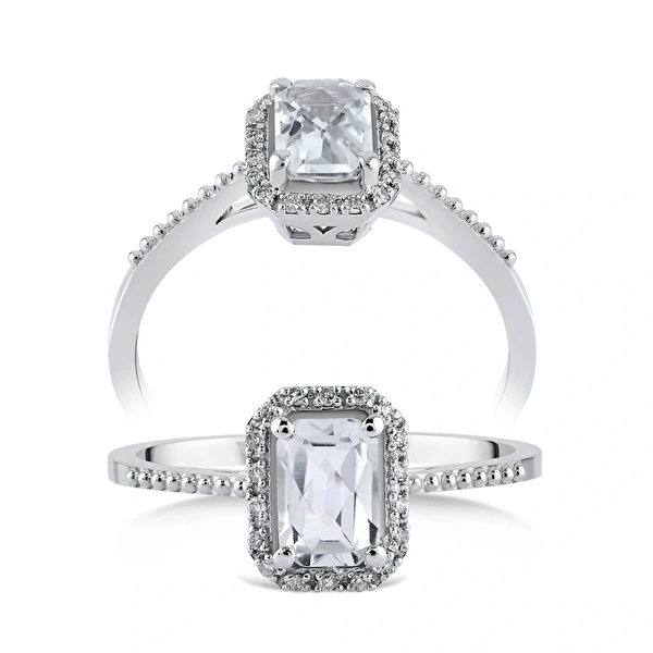 0,59 Karat Pırlanta Topaz Yüzük Ddiamond